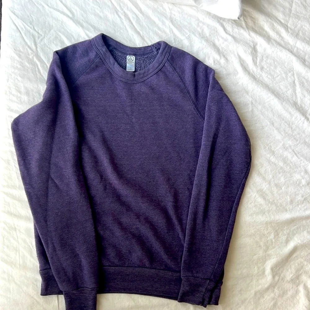 Unisex adult small purple alternative apparel crew neck - Picture 1 of 1